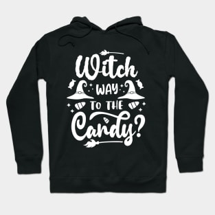 Witch Way to the Candy Halloween Witch Candy Lover Kids Hoodie